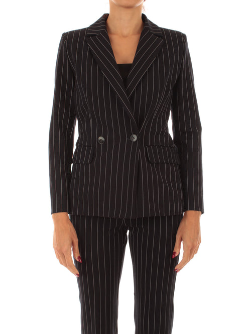 Emme Marella DRINK blazer in jersey da donna blu gessato