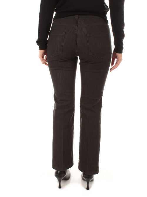 Emme Marella DORIA pantalone flare in twill da donna grigio scuro