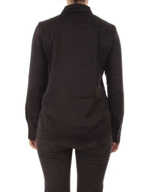 Emme Marella FLERES camicia in raso martellato da donna nero