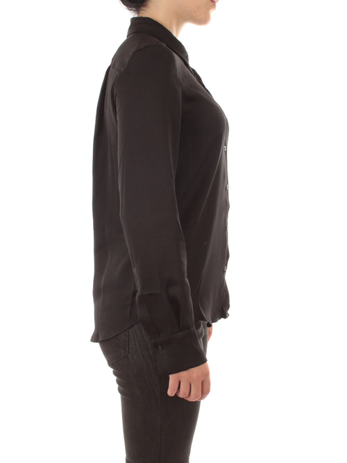Emme Marella FLERES camicia in raso martellato da donna nero