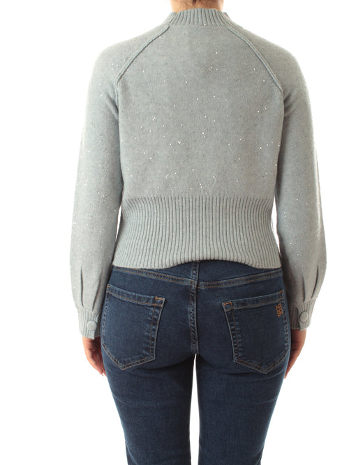 Emme Marella VENOSA maglia cropped da donna azzurro