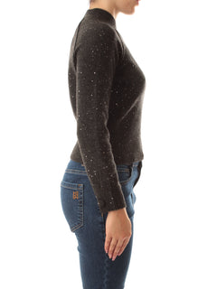 Emme Marella VENOSA maglia cropped da donna grigio melange