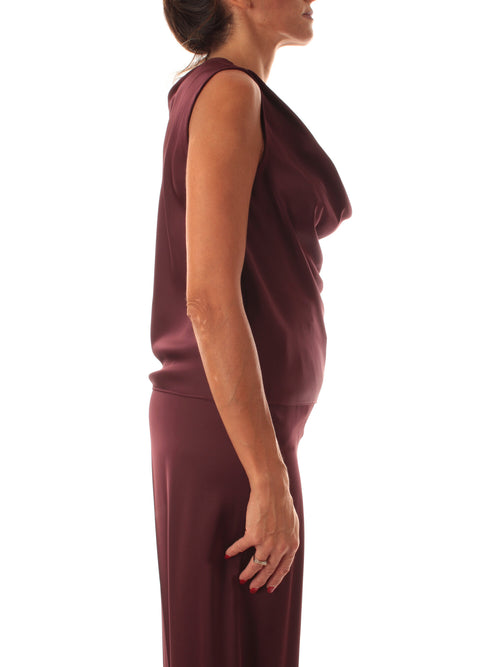Iblues CALOTTE top in raso da donna bordeaux
