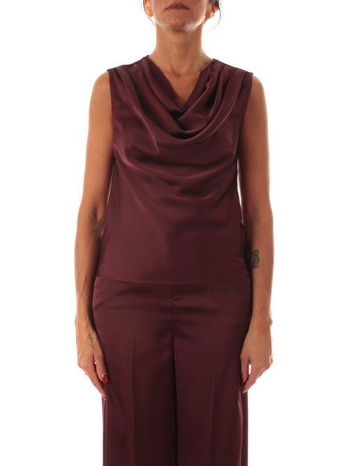 Iblues CALOTTE top in raso da donna bordeaux