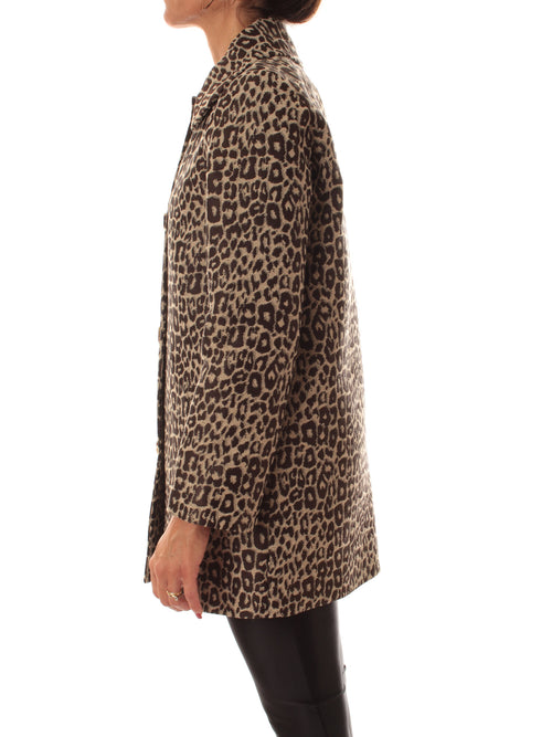 Iblues RELAX cappotto animalier da donna beige