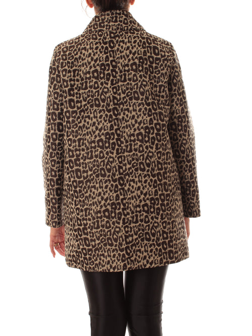 Iblues RELAX cappotto animalier da donna beige