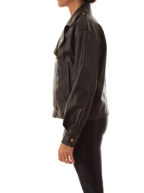 Emme Marella NURSE giacca-chiodo in similpelle da donna testa di moro