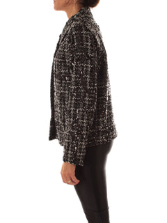 Emme Marella FRANK giacca in tweed e paillettes da donna nero