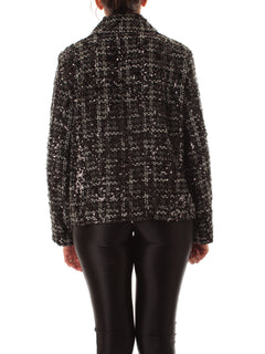 Emme Marella FRANK giacca in tweed e paillettes da donna nero