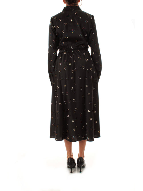 Emme Marella COMMA abito chemisier da donna nero fiore pois
