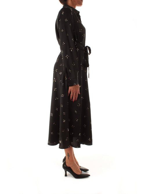 Emme Marella COMMA abito chemisier da donna nero fiore pois