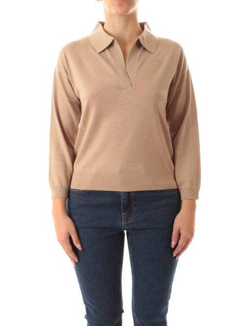 Emme Marella FAVILLE maglia oversize con lurex da donna beige