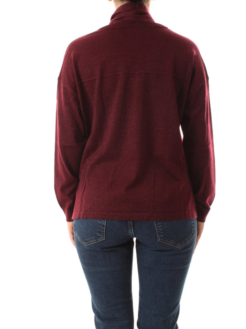 Emme Marella EROICO maglia over con sciarpa da donna bordeaux
