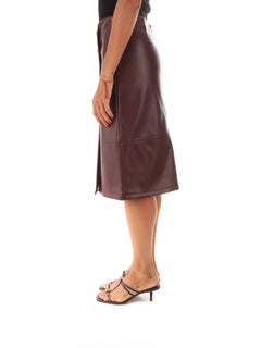 Twinset gonna longuette effetto pelle con bottoni da donna winetasting