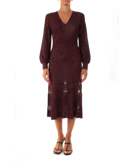 Twinset abito in maglia traforata da donna winetasting