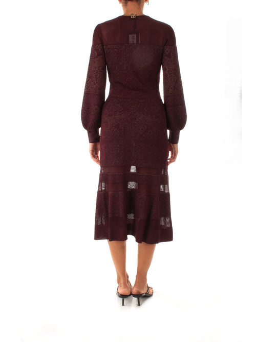 Twinset abito in maglia traforata da donna winetasting