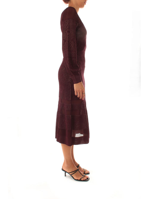 Twinset abito in maglia traforata da donna winetasting