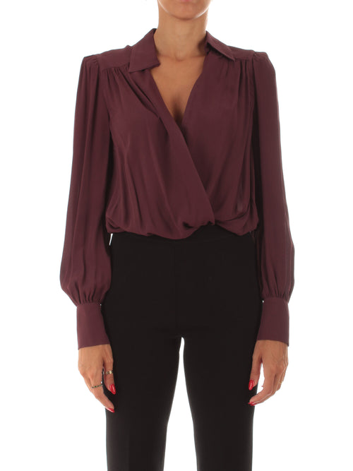 Twinset body in crêpe de Chine con arricciature da donna winetasting