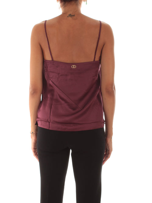 Twinset top in raso con pizzo da donna winetasting