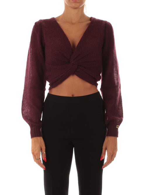 Twinset coprispalle in maglia misto mohair da donna winetasting