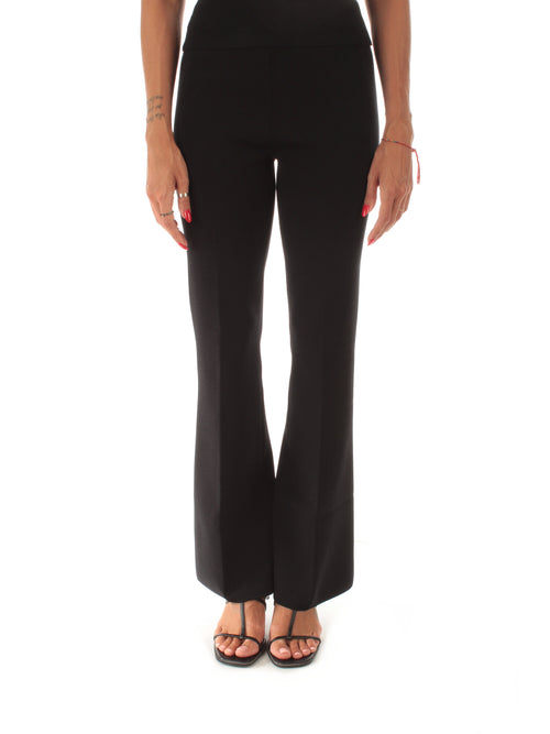 Twinset pantaloni flare in maglia da donna nero