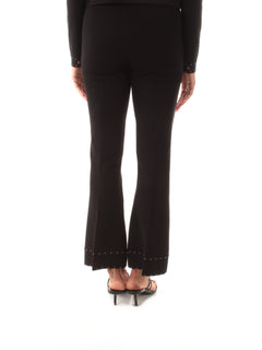 Twinset pantaloni in maglia con strass da donna nero