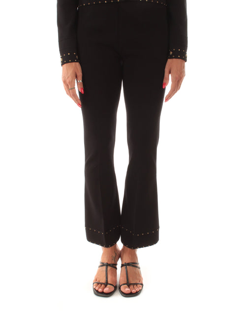 Twinset pantaloni in maglia con strass da donna nero