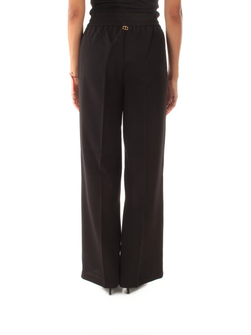 Twinset pantalone a palazzo a vita alta da donna nero