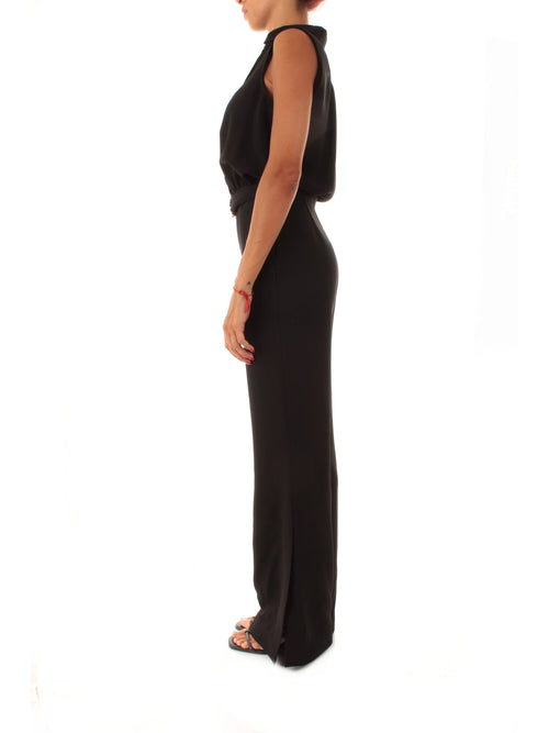 Twinset completo composto da blusa e pantaloni in crêpe cady con Oval T da donna nero