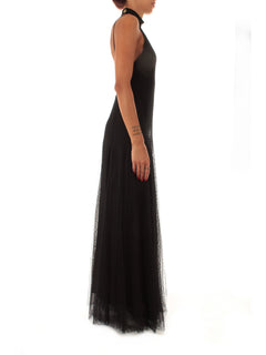 Twinset abito lungo in tulle plumetis
