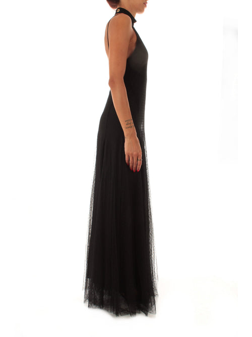 Twinset abito lungo in tulle plumetis