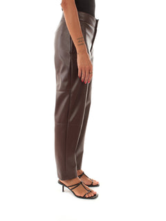 Twinset pantalone effetto pelle da donna coffee