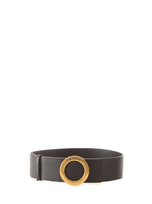 Twinset cintura in simil pelle nero da donna
