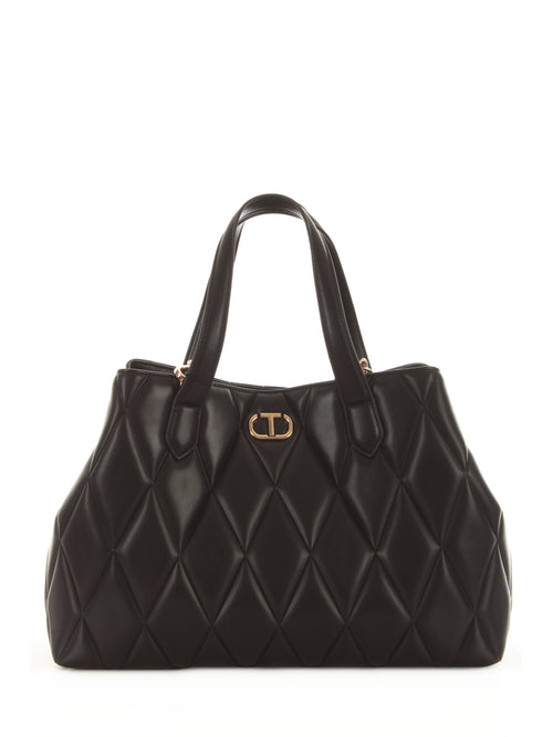 Twinset tote bag in simil pelle da donna nero