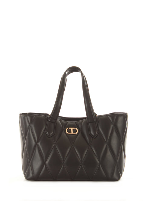 Twinset tote bag small in simil pelle da donna nero