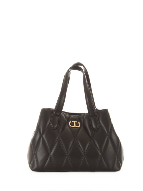Twinset tote bag small in simil pelle da donna nero