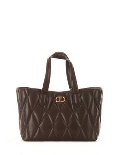 Twinset tote bag small in simil pelle da donna coffee