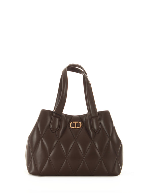 Twinset tote bag small in simil pelle da donna coffee