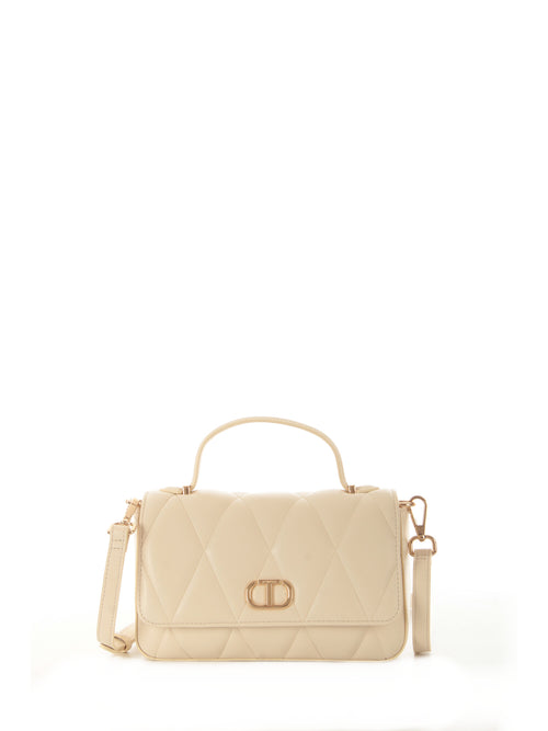Twinset borsa a tracolla in similpelle da donna parchment