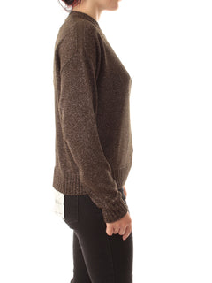 Iblues OCA maglia in filato lurex da donna oliva