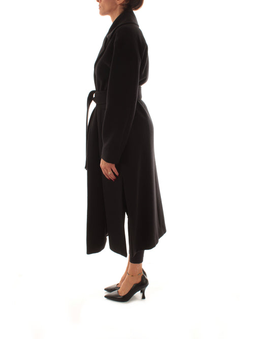 Emme Marella CADMIO cappotto in panno doppio da donna nero