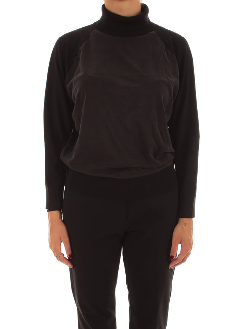 RRD-Roberto Ricci Designs Cupro Turtleneck Wom Soft Knit da donna black