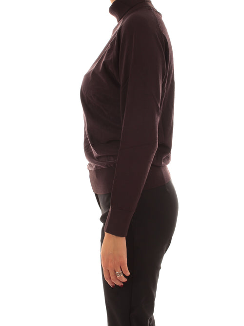RRD-Roberto Ricci Designs Cupro Turtleneck Wom Soft Knit da donna bordeaux
