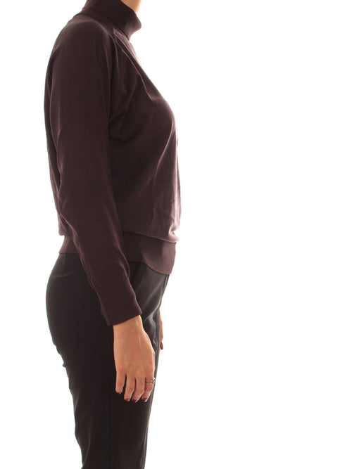 RRD-Roberto Ricci Designs Cupro Turtleneck Wom Soft Knit da donna bordeaux