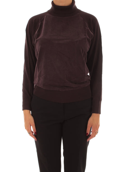 RRD-Roberto Ricci Designs Cupro Turtleneck Wom Soft Knit da donna bordeaux