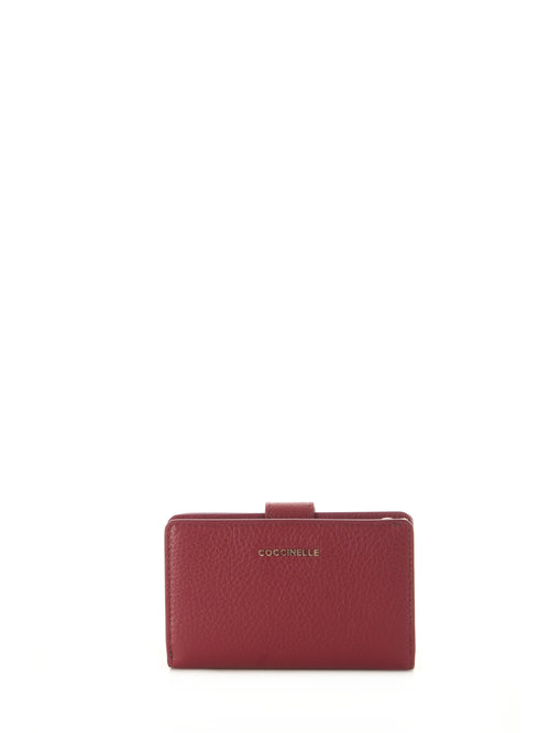 Coccinelle METALLIC SOFT portafoglio in pelle ribes da donna