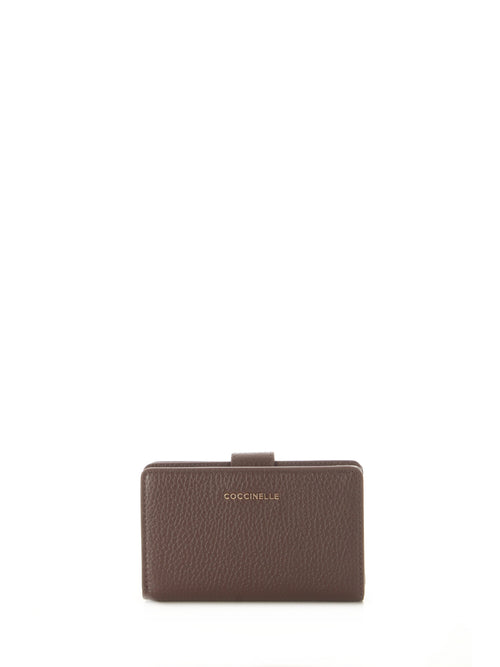 Coccinelle METALLIC SOFT portafoglio in pelle brunette da donna