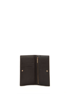 Coccinelle METALLIC SOFT portafoglio con porta documenti in pelle da donna noir