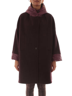 Guttha cappotto con cappuccio da donna amarone