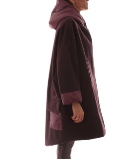 Guttha cappotto con cappuccio da donna amarone